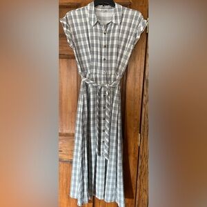 Calvin Klein Black and White Plaid Dress